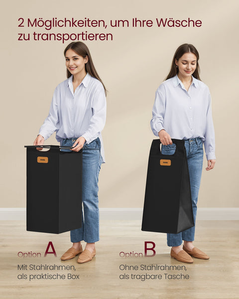 Rootz Laundry Sorter with Wheels - Washing Trolley - Rolling Laundry Organizer - 4 Removable Pockets - 72.4cm x 33cm x 109.1cm