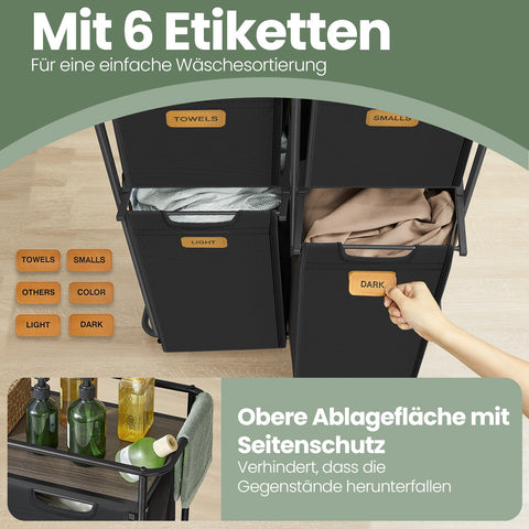 Rootz Laundry Basket - Laundry Carrier - Hamper with Wheels - 150L Capacity - Easy Mobility - 72.4cm x 33cm x 109.1cm