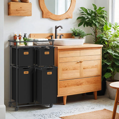 Rootz Laundry Basket - Laundry Carrier - Hamper with Wheels - 150L Capacity - Easy Mobility - 72.4cm x 33cm x 109.1cm