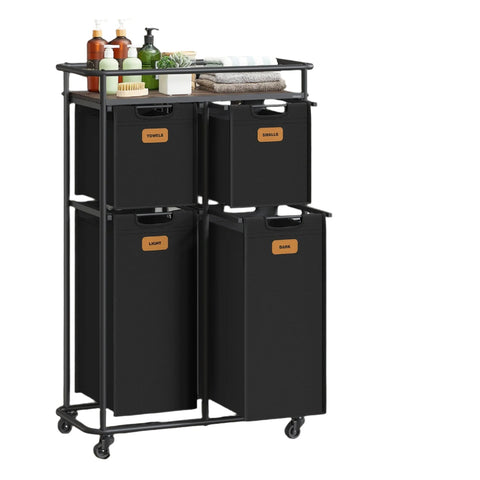 Rootz Laundry Basket - Laundry Carrier - Hamper with Wheels - 150L Capacity - Easy Mobility - 72.4cm x 33cm x 109.1cm