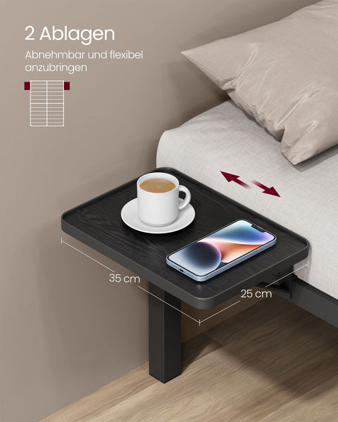 Rootz Classic Black Metal Bed Frame - Powder-coated Platform Bed - Heavy Duty - 190cm x 140cm x 41.3cm