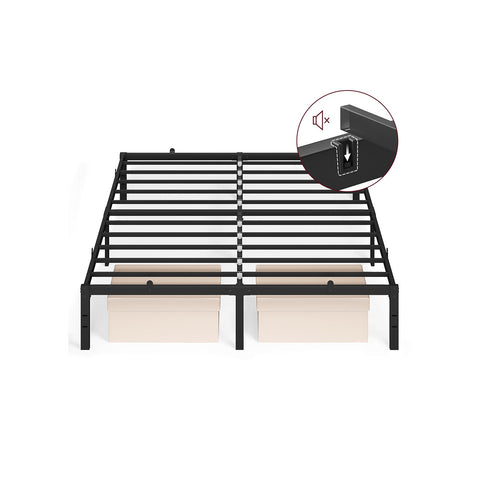 Rootz Bed Frame - Steel Bed - Black Metal Frame - Supports 454kg - 200cm x 160cm x 35.6cm