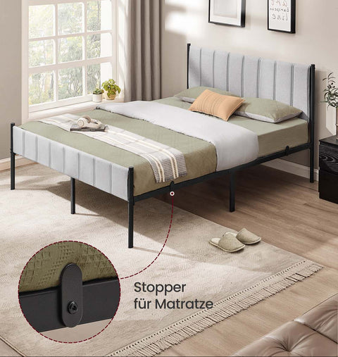 Rootz Single Bed Frame - Platform Bed - Steel Frame - 500kg Capacity - 207cm x 161.5cm x 104cm