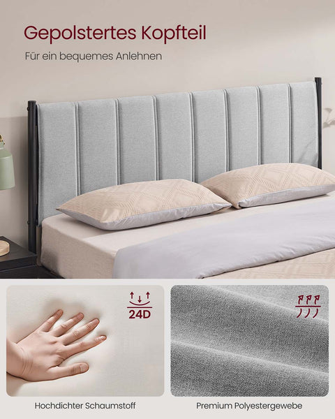 Rootz Single Bed Frame - Platform Bed - Steel Frame - 500kg Capacity - 207cm x 161.5cm x 104cm