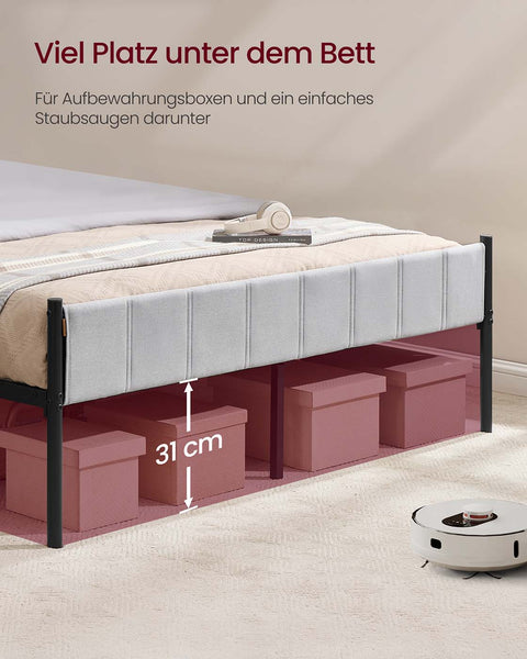 Rootz Single Bed Frame - Platform Bed - Steel Frame - 500kg Capacity - 207cm x 161.5cm x 104cm