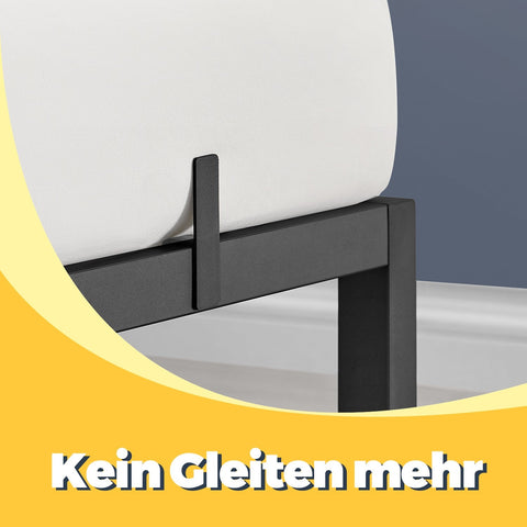 Rootz Black Metal Bed Frame - Sturdy Bed Base - Heavy Duty Bed Support - 454kg Capacity - 200cm x 140cm x 41.3cm
