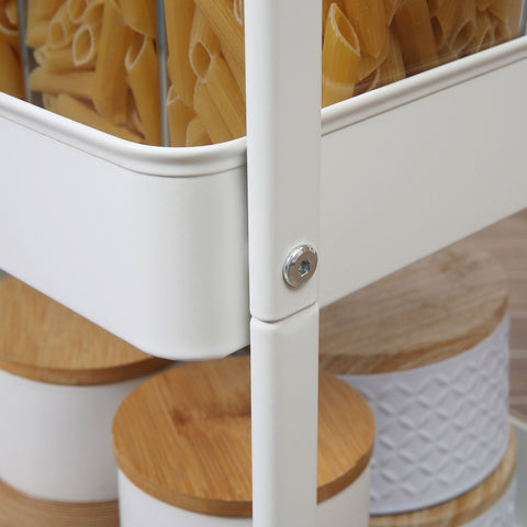 Rootz Kitchen Trolley - Serving Trolley - Storage Cart - Extra Storage - 43.9cm x 30.5cm x 75.6cm