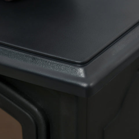 Rootz Electric Fireplace - Freestanding Heater - Flame Effect - Transparent Glass Door - 1000W/2000W - 36.5cm x 24cm x 45.5cm