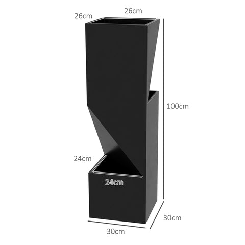 Rootz Indoor Flower Pot Planter - Metal Garden Bucket - Horticulture Planters - Prevents Soil Compression - 30 x 30 x 100 cm