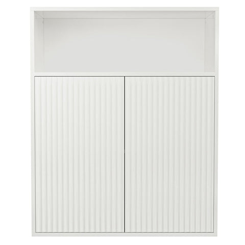 Rootz Elegant White Sideboard - Storage Cabinet - Credenza - Scratch-Resistant - 70L x 35W x 90H cm