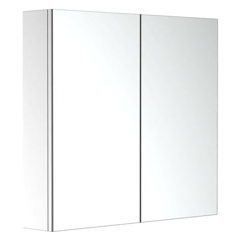 Rootz Stainless Steel Mirror Cabinet - Bathroom Storage - Wall Mounted Cabinet - Modern Design - 60L x 12W x 55H cm