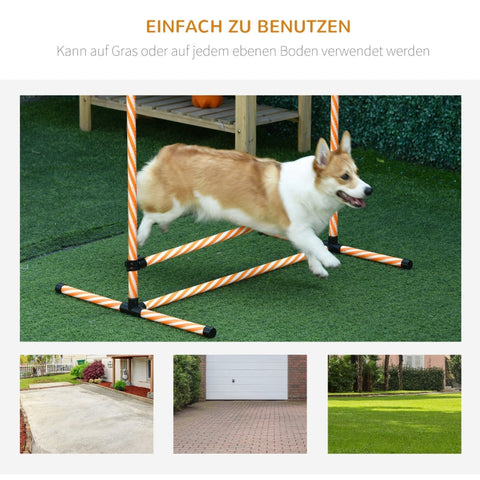 Rootz Dog Agility Set - 6 Piece Hurdles - Pet Training Equipment - Adjustable Height - Carry Bag Included - Promotes Bonding - 97.5cm x 67cm x 93cm