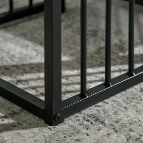 Rootz 2 Piece Marble Coffee Table Set - Modern Side Tables - Elegant Bedside Tables - Space-Saving Design - 45x40x52cm & 60x39.5x45.5cm