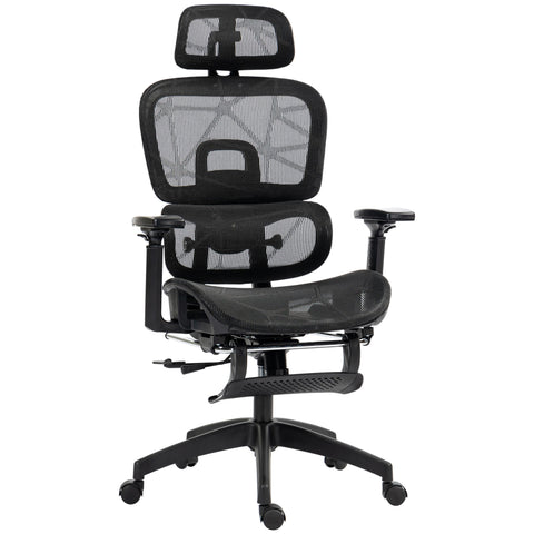 Rootz Ergonomic Office Chair - Desk Chair - Adjustable Rollable Chair - Superior Comfort - 66x64x114-122cm, Black