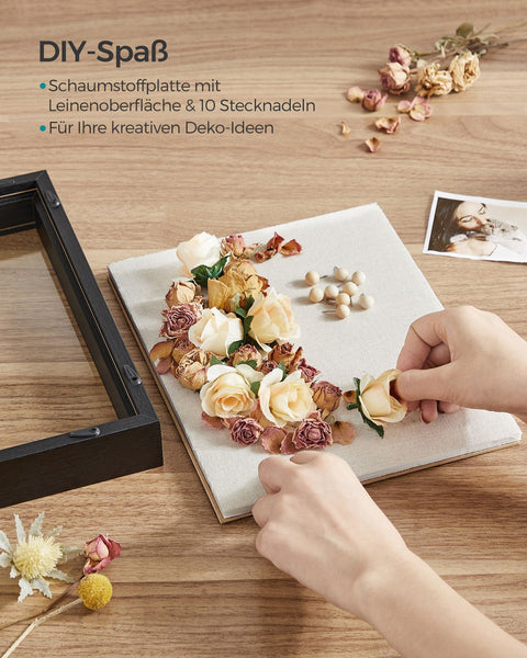 Rootz Wall Mounted Photo Frame - Picture Frame - Glass Frame - MDF - Internal Depth 3.5cm - 30.4cm x 5.5cm x 38cm