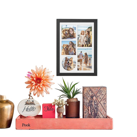 Rootz Picture Frame - Black - Photo Display - Wall Art Frame - Includes Passe-Partout & Hooks - 36.5cm x 26cm x 1.5cm