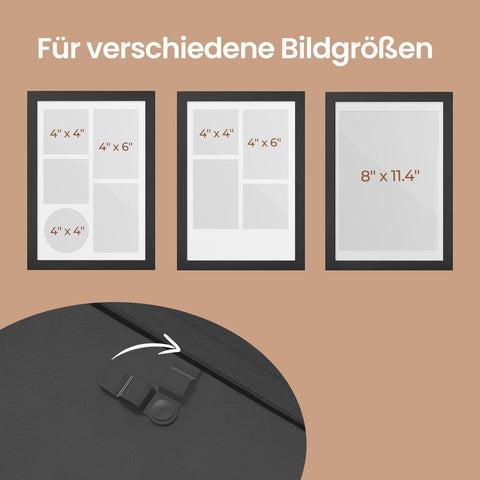 Rootz 2 Piece Set Black Picture Frames - Photo Frames - MDF Glass Frames - Decorative Display - 36.5cm x 26cm x 1.5cm