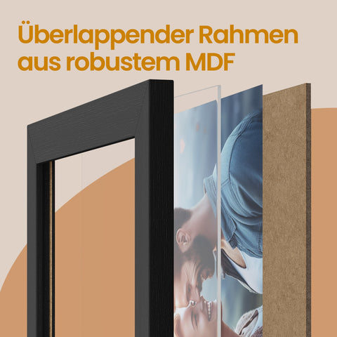 Rootz Black Picture Frame Set - Photo Frame - Wall Decor Frames - Enhances Wall Aesthetics - 28.4 x 23.3 cm, 20.2 x 15.2 cm, 18.2 x 13.2 cm