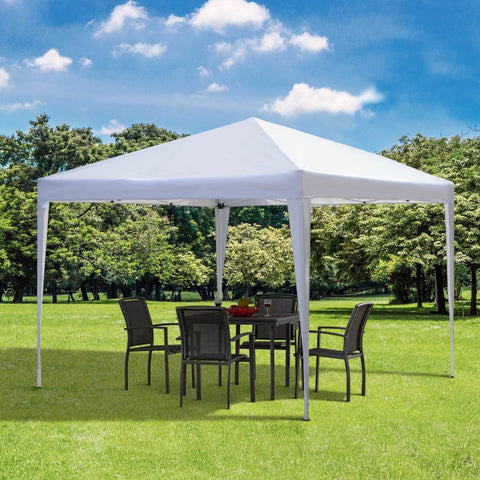 Rootz Gazebo - Pop-up Folding Gazebo - Garden Gazebo - Foldable Party Tent - Garden Tent - UV Protection - Steel + Oxford - White - 2.95 x 2.95 m