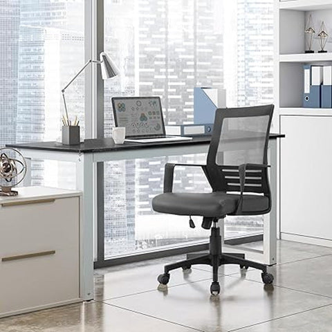 Rootz Modern Office Desk - Computer Table - Workspace Desk - Scratch & Water Resistant - 120L x 60W x 75H cm