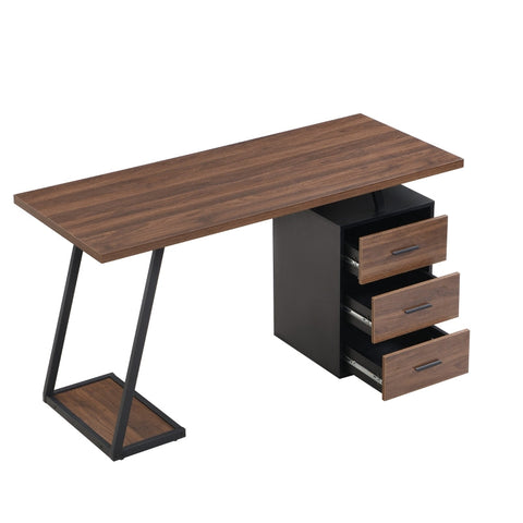 Rootz Industrial Office Table - Work Desk - Writing Table - Spacious Surface - 140cm x 59.5cm x 75cm