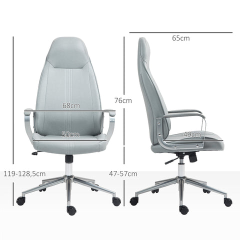 Rootz Ergonomic Office Chair - Height-Adjustable Chair - Swivel Chair - Thick Foam Cushion - 68 x 65 x 119-128.5 cm, Grey