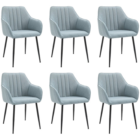 Rootz Scandinavian Style Upholstered Chairs - Dining Chairs - Comfortable Seating - Ergonomic Design - 59.5cm x 56.5cm x 81cm (Set of 6)