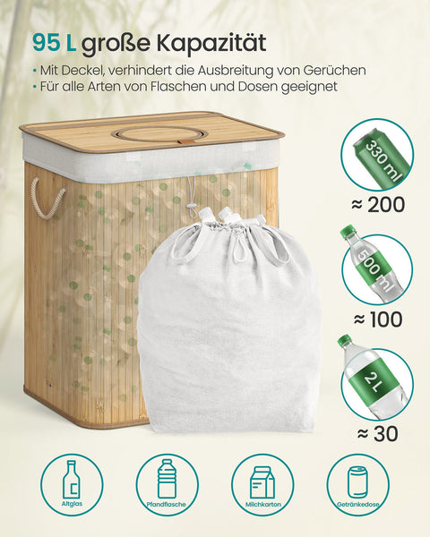 Rootz Bamboo Bottle Collector - Bottle Organizer - Storage Holder - Eco-Friendly - 40.5cm x 40.5cm x 61cm