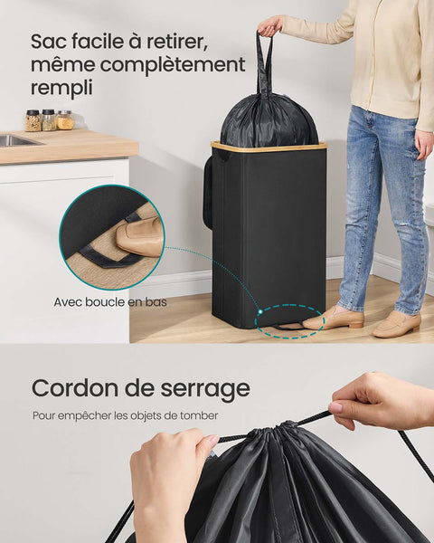 Rootz 95L Bottle Collection Container - Recycling Bin - Waste Bin - Durable Oxford Fabric - 42cm x 32.5cm x 70.5cm