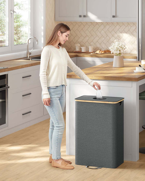 Rootz Bottle Collection Container - Waste Bin - Recycling Bin - 95L Capacity - Oxford Fabric - 42cm x 32.5cm x 70.5cm
