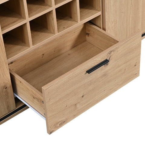 Rootz Wine Cabinet - Wine Storage - Wine Display - LED Lighting - 110L x 38W x 111H cm