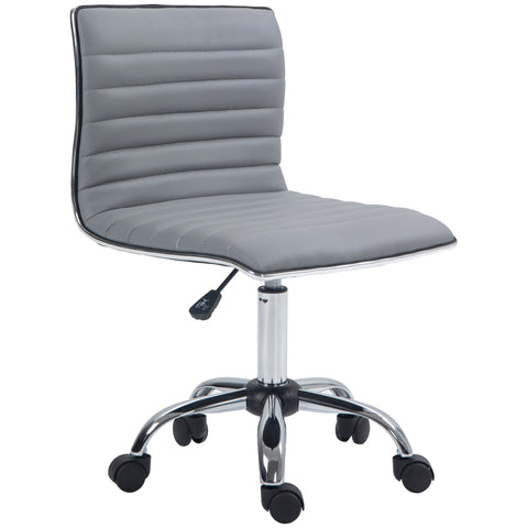 Rootz Height-adjustable Salon Chair - Swivel Chair - Office Chair - Maximum Comfort - 48 x 52 x 78-90 cm - Grey - Faux Leather