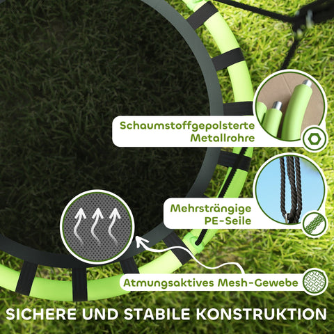 Rootz Children's Swing - Playground Swing - Garden Swing - Durable & Weatherproof - Ø100 x 180H cm, 150kg Capacity