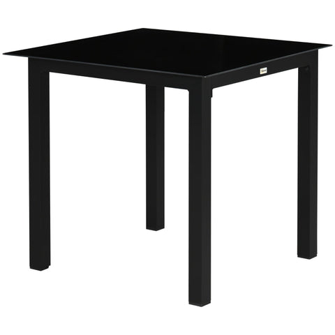 Rootz Garden Table - Outdoor Table - Outdoor Lounge Table - Weather Resistant - Tempered Glass - Black - 80 x 80 x 74 cm