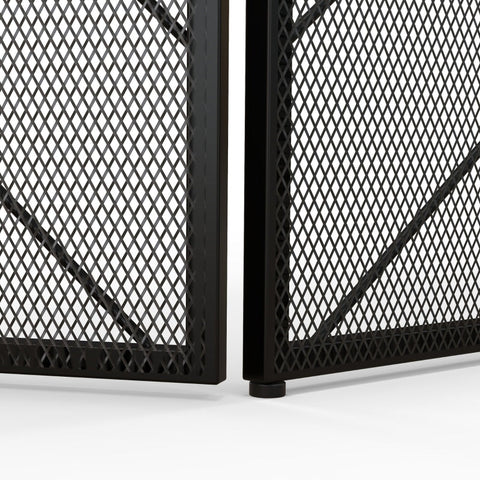 Rootz Fireplace Protection Grille - Fire Guard - Spark Protection Grid - Herringbone Pattern - Folding Panels - Powder-Coated Steel - 135cm x 1.2cm x 85cm