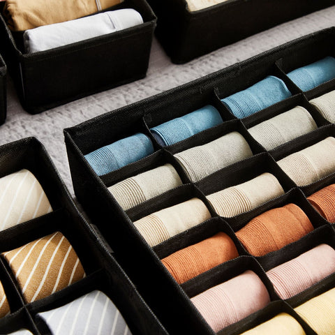 Rootz 8 Piece Set Underwear Organizer - Lingerie Storage - Bra and Panty Organizer - Non-Woven Fabric - 32cm x 32cm x 10cm