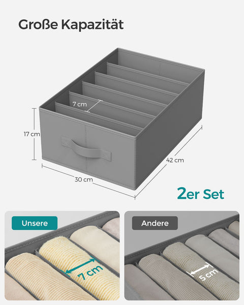 Rootz 4 Pack Wardrobe Organizer - Storage Boxes - Closet Organizers - Non-woven Fabric - 42cm x 30cm x 17cm