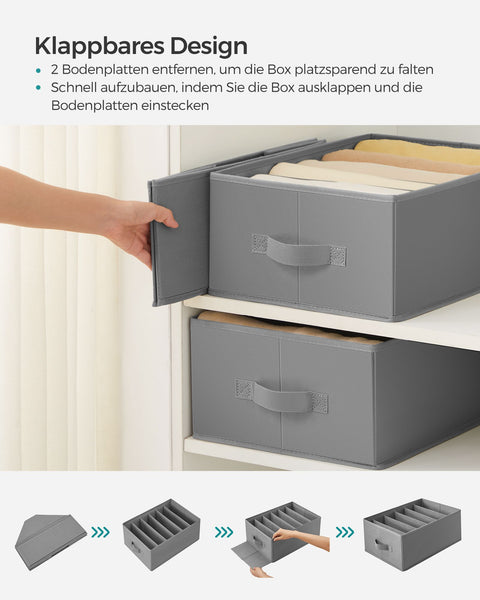 Rootz 4 Pack Wardrobe Organizer - Storage Boxes - Closet Organizers - Non-woven Fabric - 42cm x 30cm x 17cm