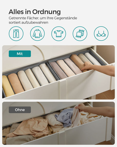 Rootz 4 Piece Set Wardrobe Organizer - Storage Boxes - Closet Organizers - Non-Woven Fabric - 42cm x 30cm x 17cm