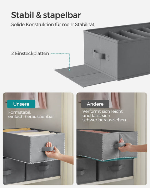 Rootz 4 Piece Set Wardrobe Organizer - Storage Boxes - Closet Organizers - Non-Woven Fabric - 42cm x 30cm x 17cm