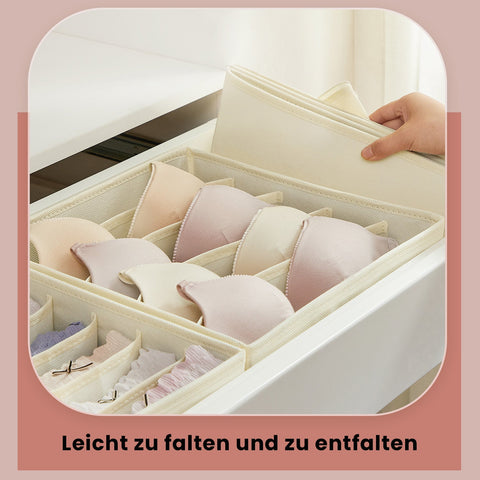 Rootz Underwear Organizer Set - Storage Boxes - Drawer Dividers - Space Saver - 32x32x10cm, Brown