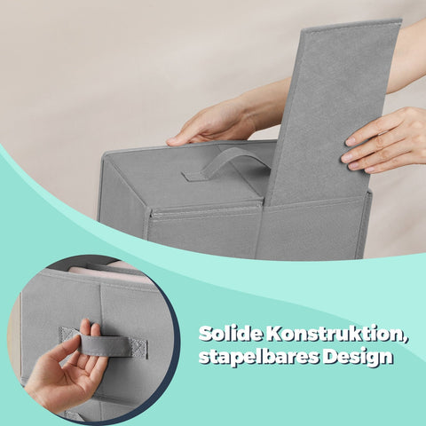 Rootz Drawer Organizer Set - Storage Dividers - Closet Organizers - Pigeon Gray - Space-Saving - 42cm x 30cm x 17cm (per organizer)