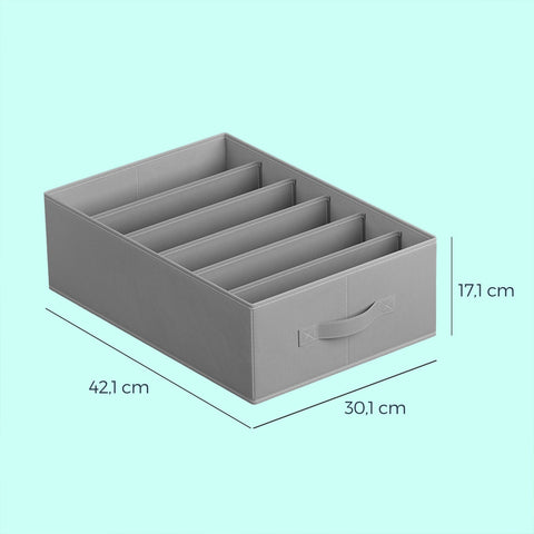 Rootz Drawer Organizer Set - Storage Dividers - Closet Organizers - Pigeon Gray - Space-Saving - 42cm x 30cm x 17cm (per organizer)