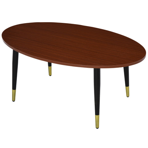 Rootz Oval Multifunctional Coffee Table - Side Table - Corner Table - Compact Design - 100cm x 60cm x 42cm - Brown Look