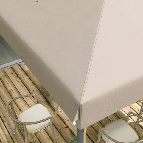 Rootz Folding Gazebo - Easy To Set Up - 1-button System - Wheeled Bag - Height Adjustable - Metal Frame - Steel - Oxford Polyester - Beige - 3.6 X 3.6m