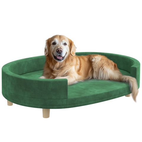 Rootz Dog Fan Sofa - Cat Chair - Pet Lounge Seat - Velvet Comfort - 100L x 70B x 25H cm
