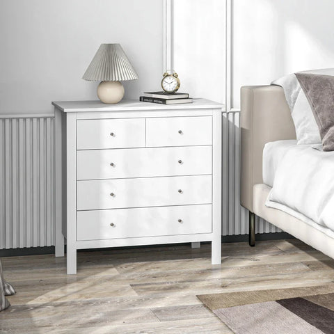 Rootz Chest Of Drawers - Sideboard - Quiet Opening/closing - Anti-tip - Chipboard - White - 79 x 39.5 x 80.5 cm