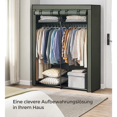 Rootz Fabric Wardrobe Organizer - Portable Closet - Non-Woven Storage System - Sage Green - 43cm x 140cm x 174cm