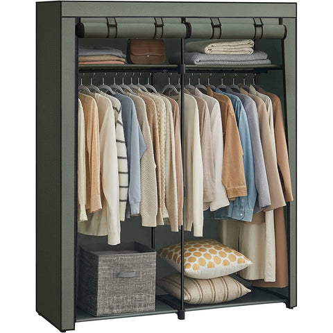 Rootz Fabric Wardrobe Organizer - Portable Closet - Non-Woven Storage System - Sage Green - 43cm x 140cm x 174cm