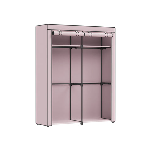 Rootz Fabric Wardrobe - Portable Clothes Closet - Storage Organizer - Non-Woven Fabric - Metal Tubes - Lavender Purple - 140cm x 43cm x 174cm